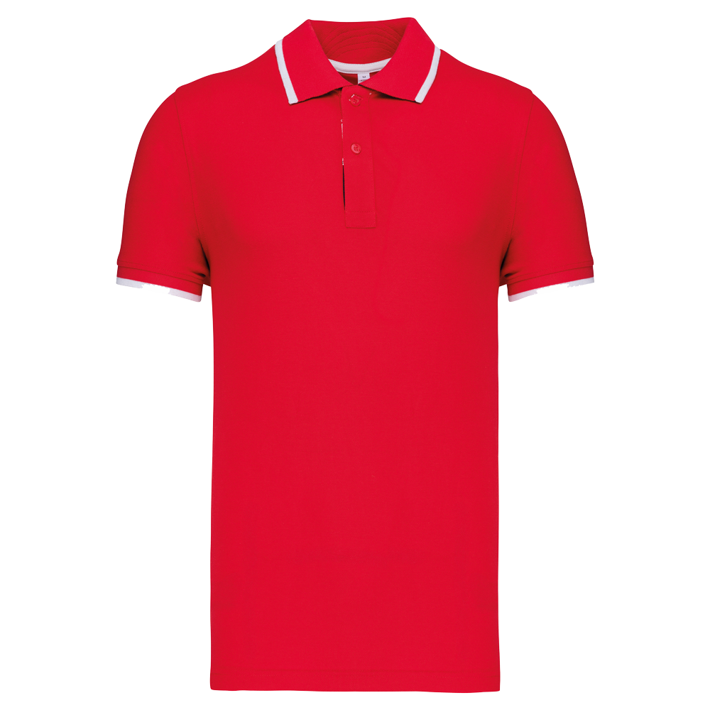 POLO MANCHES COURTES Red / White / Navy Rouge
